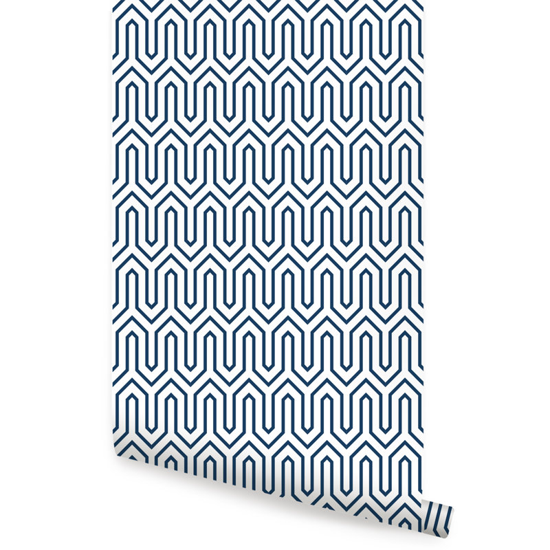 Rouleau de papier peint adhésif de L 18 pi x l 24 po Dekisha, Bleu marine