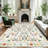 Washable Rugs for Living Room, Floral Animal Print Area Rug with Non Slip Backing, Low Pile & Stain Resistant Botanical Soft Accent Carpet for Dining Room, Under Table, Bedroom, Nursery-1098794489-1098392651