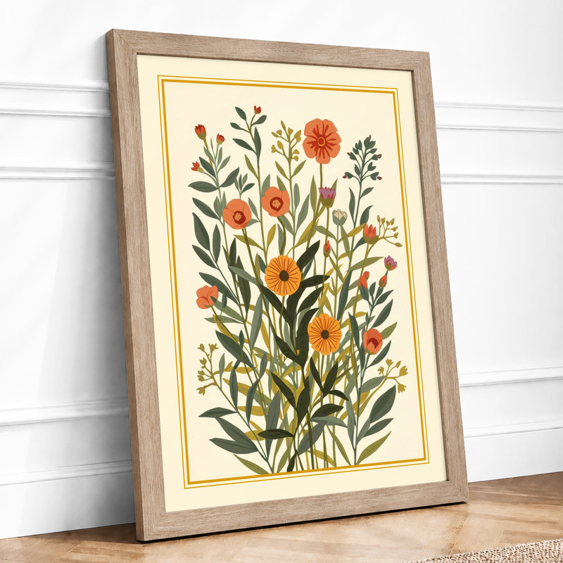 Calendula Study Botanical - Print, A1 - 84.1 x 59.4 cm, Oak