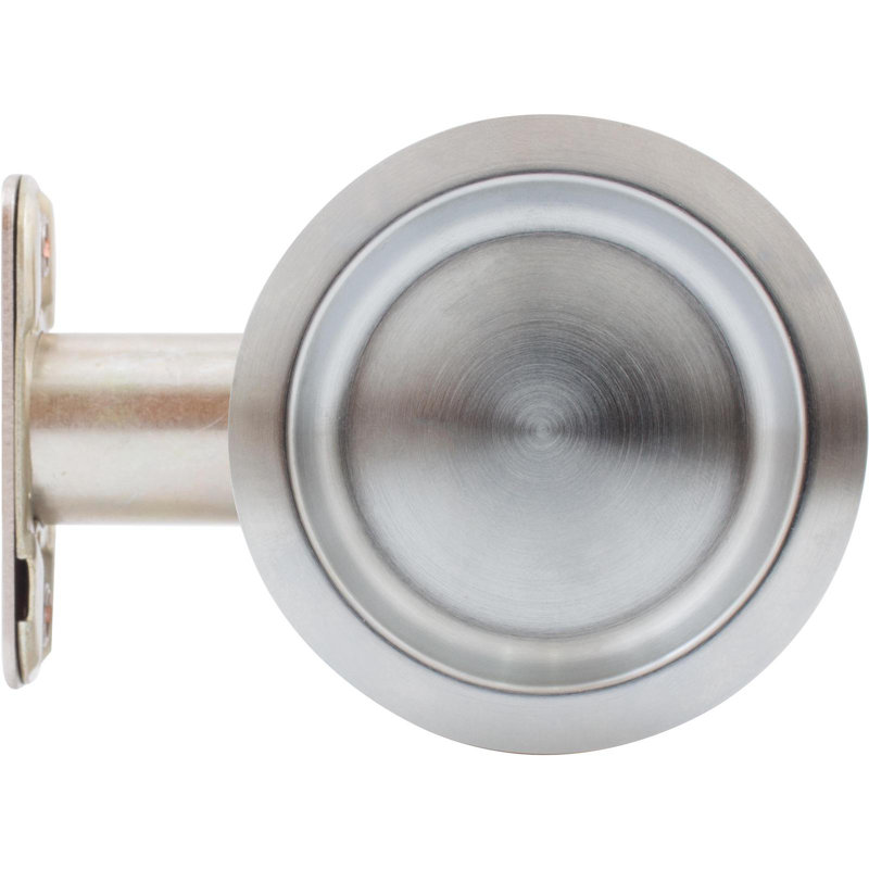 Quincaillerie de serrure de porte ronde, Chrome satiné