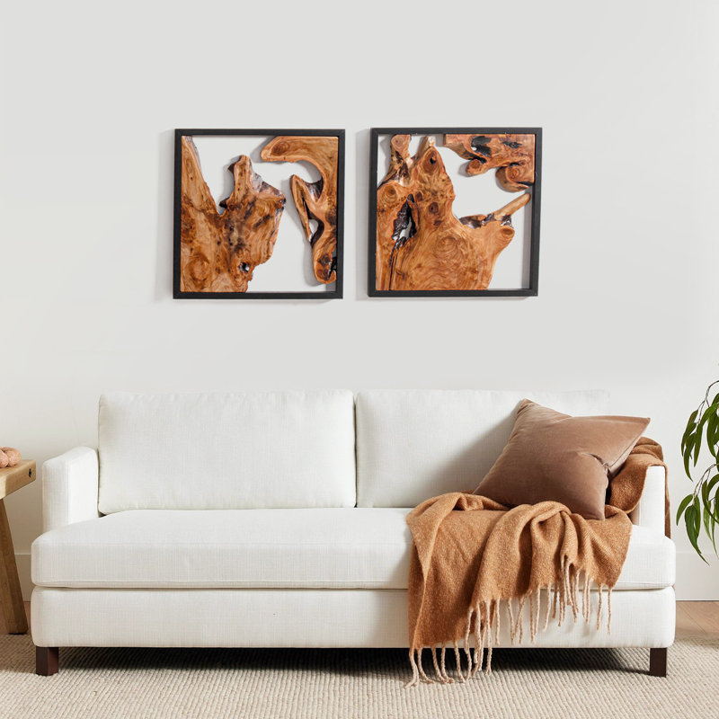 2 Pieces Rustic Cedar Wood Wall Decor