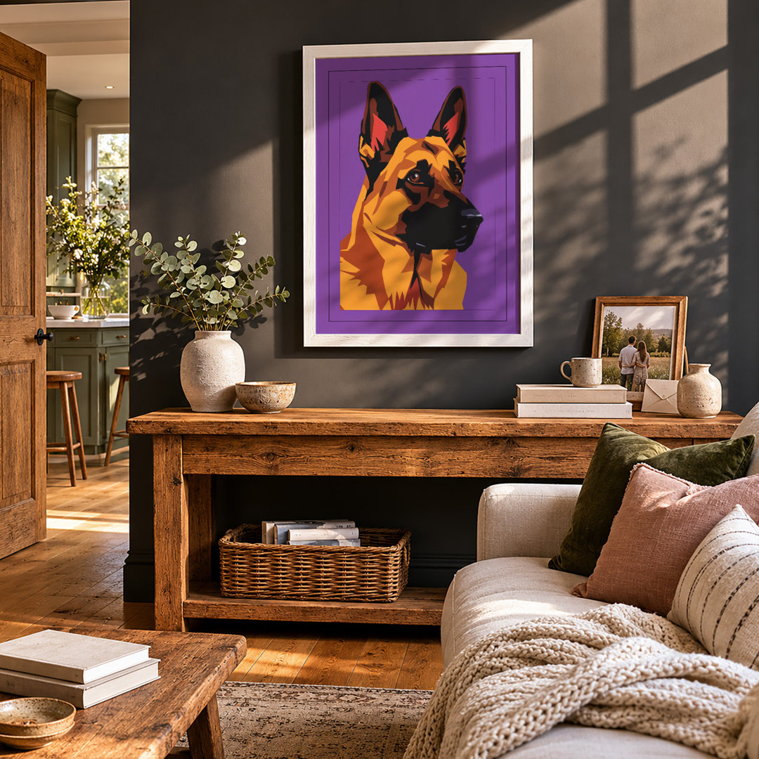 Bold German Shepherd Pop Art - Framed Print