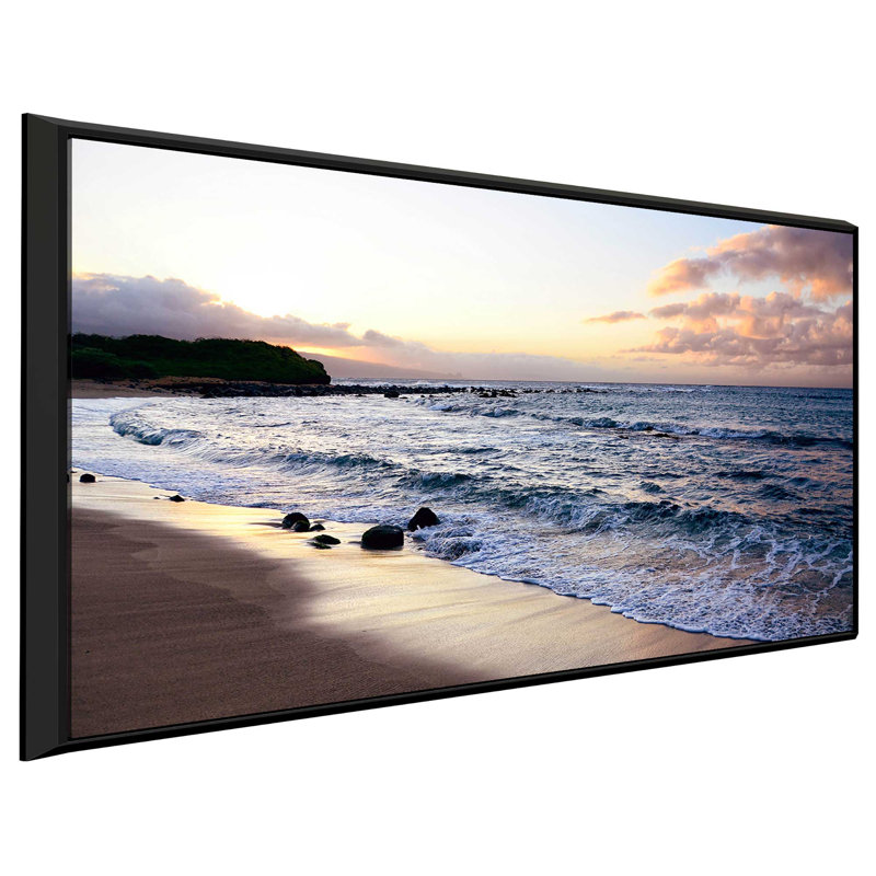 «Sunset Beach», reproduction de photo, H 39,5 po x l 63,5 po x P 2 po, Cadre flottant noir
