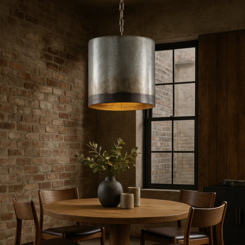 Luminaire suspendu 3 lumières Cannery, Silver, Ombre Galvanized