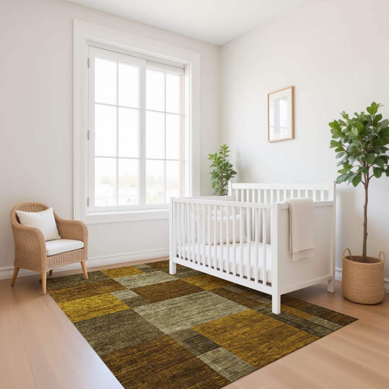 Premium Machine Washable Lubbers AMF1749 Squares Rug, Rectangle 8' x 10'