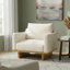 Chaise d'appoint moderne et minimaliste avec structure en bois massif, coussins moelleux et conception spacieuse - parfaite pour le salon, la chambre à coucher et le bureau-1155754296