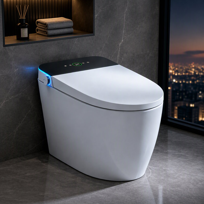 Toilette intelligente avec siège de bidet chauffant, fermeture automatique, sécheuse et eau chaude