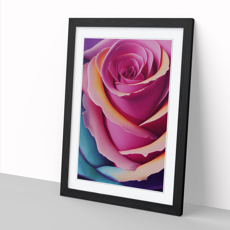 Watercolour Rose Flower Vol.2 1 Piece Wall Art, 34cm H x 25cm W x 2cm D, Black