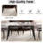 62.99" Modern Rectangular Dining Table White Pandora Artificial Stone Curved Edge Black Metal Legs 6 Person-13518911
