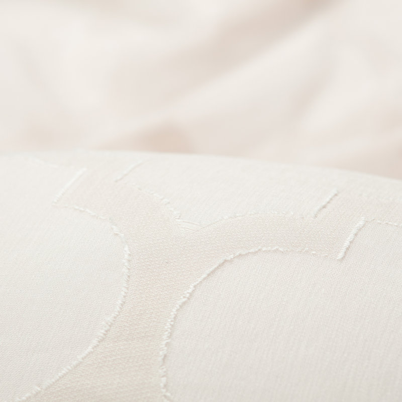 Rideau géométrique semi-transparent avec passe-tringle, Beige, L 52 po x L 96 po