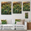Cactus dans la lumière du matin II - Décoration murale en bois de cactus floral - sur bois de pin naturel-2120490894