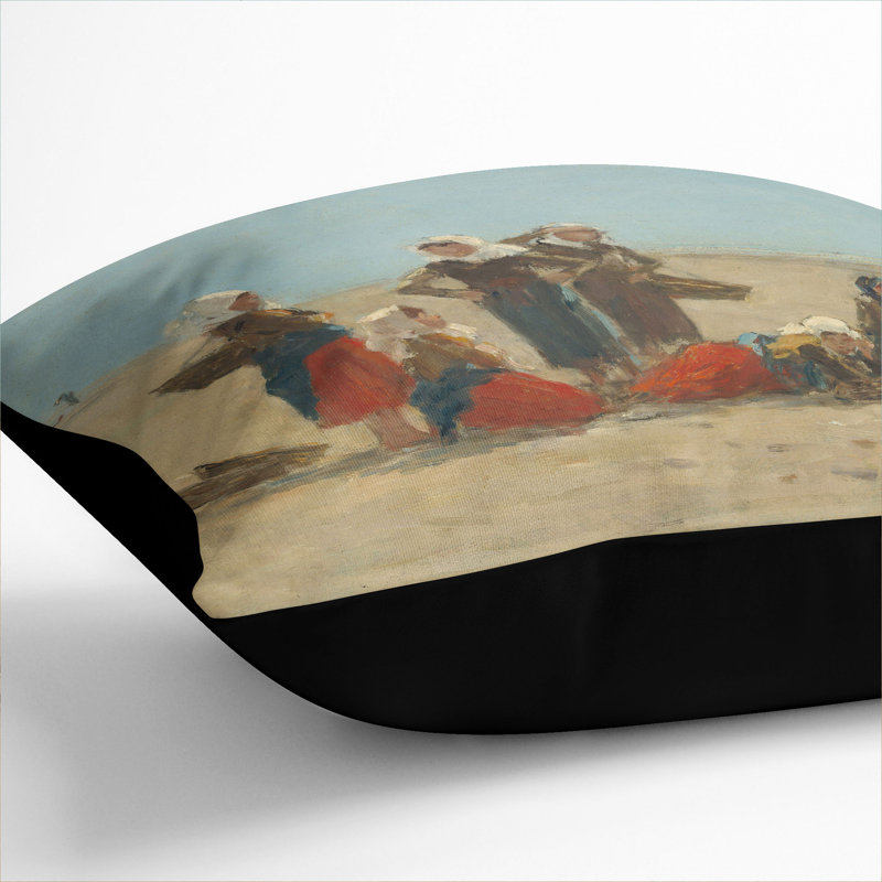 Square Cushion, Black, 55cm H x 55cm W x 20cm D