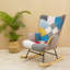 Chaise berçante en tissu Mid Century