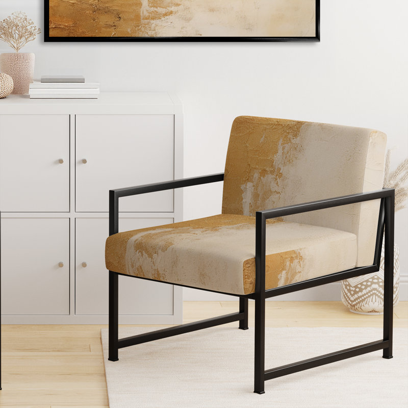 Abstract Split - Chaise d'appoint rembourrée abstraite, Noir