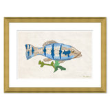 Fish Plaque Blue Spotted Giclee Print by Dana Gibson