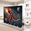 Cloison pliante 6 panneaux Royal Cosmic Octopus Glowing Eyes Outer Space Planets Galaxy Toile séparateur de pièce-271071016