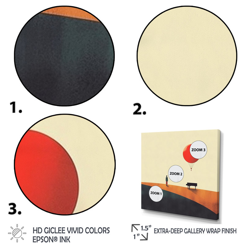 Minimalisme solidaire paysage VII, Cadre flottant doré, H 24 po x l 24 po x P 1 po