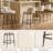 26.5" Upholstered Counter Stool With Hammered Metal Legs & Curved Low Back For Kitchen Island-2113056556
