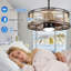 23" Outdoor Ceiling Fan with Dimmable LED Light and Remote Plug-in Water-Proof Fan for Patio 