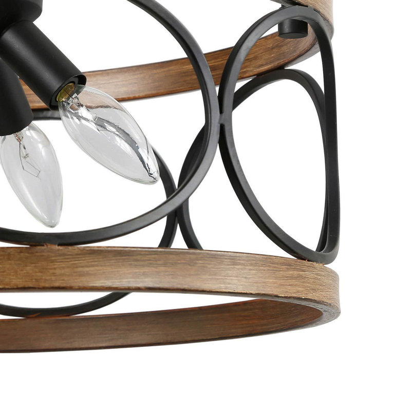 Lustre tambour 4 lumières avec accents de cristal 