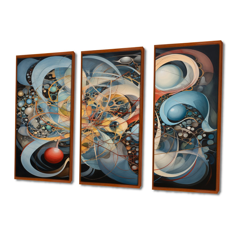 Cristyle - ensemble d'art mural imprimé abstrait, Cadre flottant brun, H 32 po x l 48 po x P 1 po