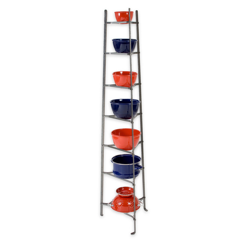 Hammered Steel 7-Tier Floor Standing Cookware Rack