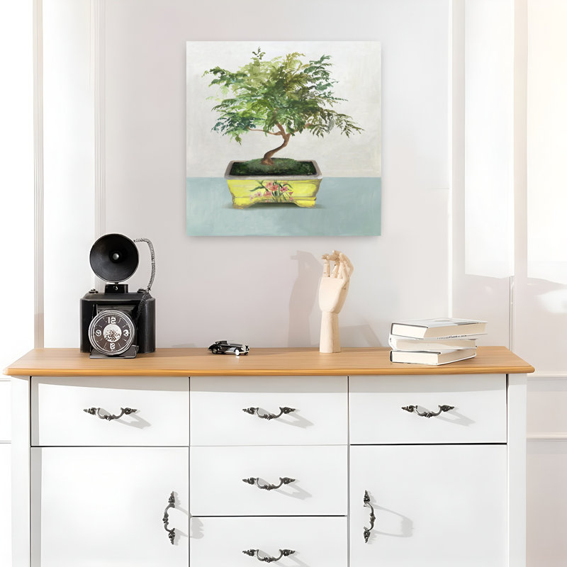Bonsai IV, délicat, tranquille, bonsaï abstrait, art naturel, H 18 po x l 18 po