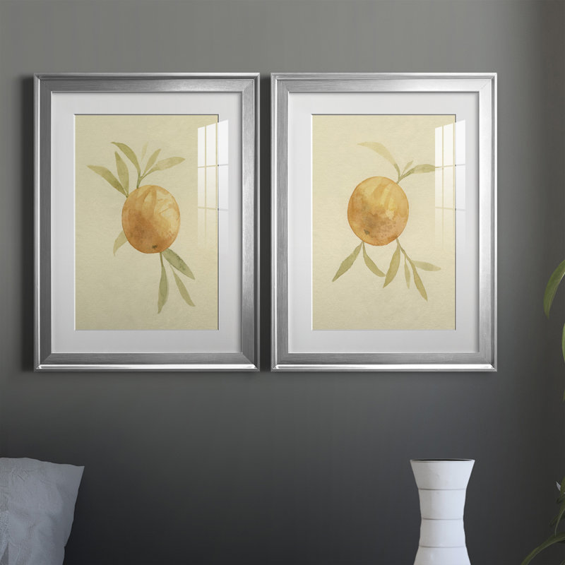 «Dappled Oranges I», reproduction encadrée de qualité supérieure - prête à être accrochée, H 36,5 po x l 53 po x P 1 po