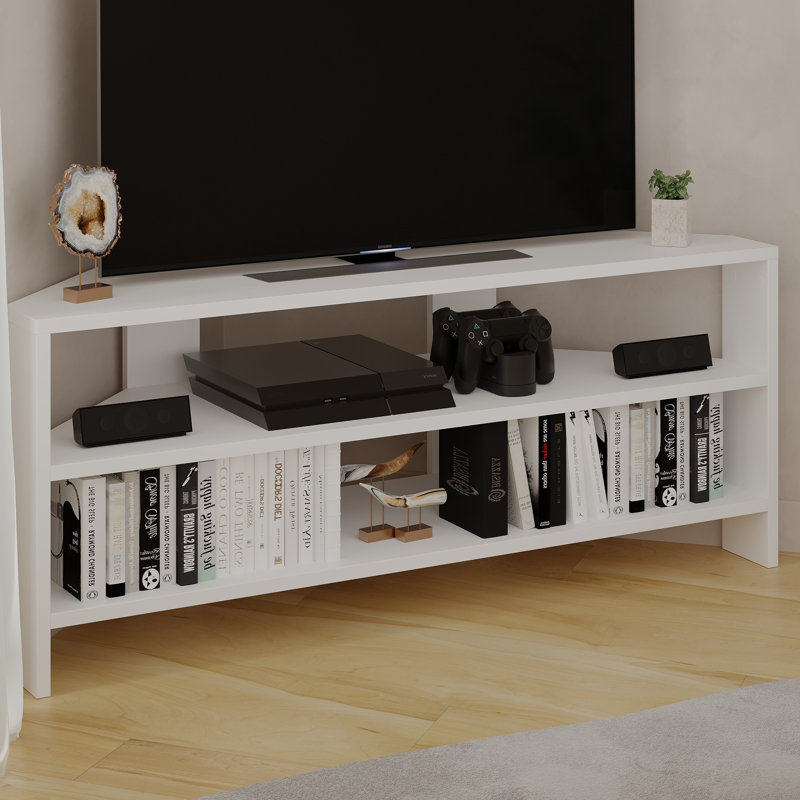 Beene TV Stand for TVs up to 49" Stylish Corner Media Unit, White