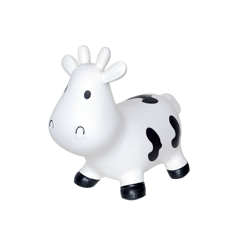 Vache gonflable avec trémies, Blanc / noir