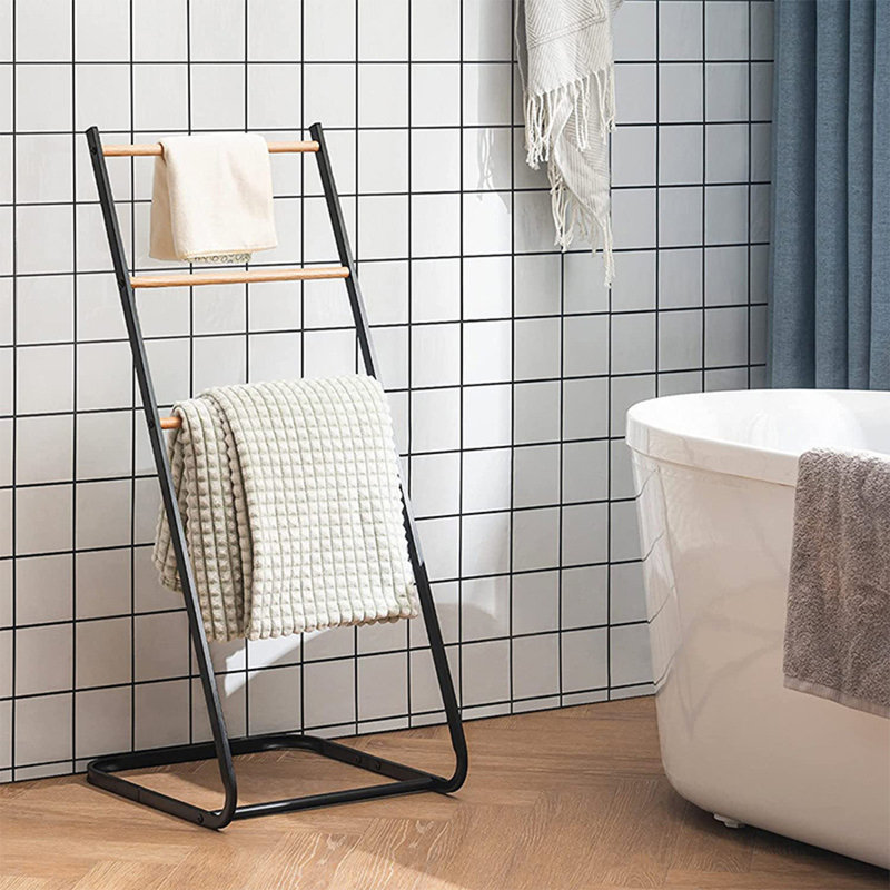 Freestanding Towel Stand, Black