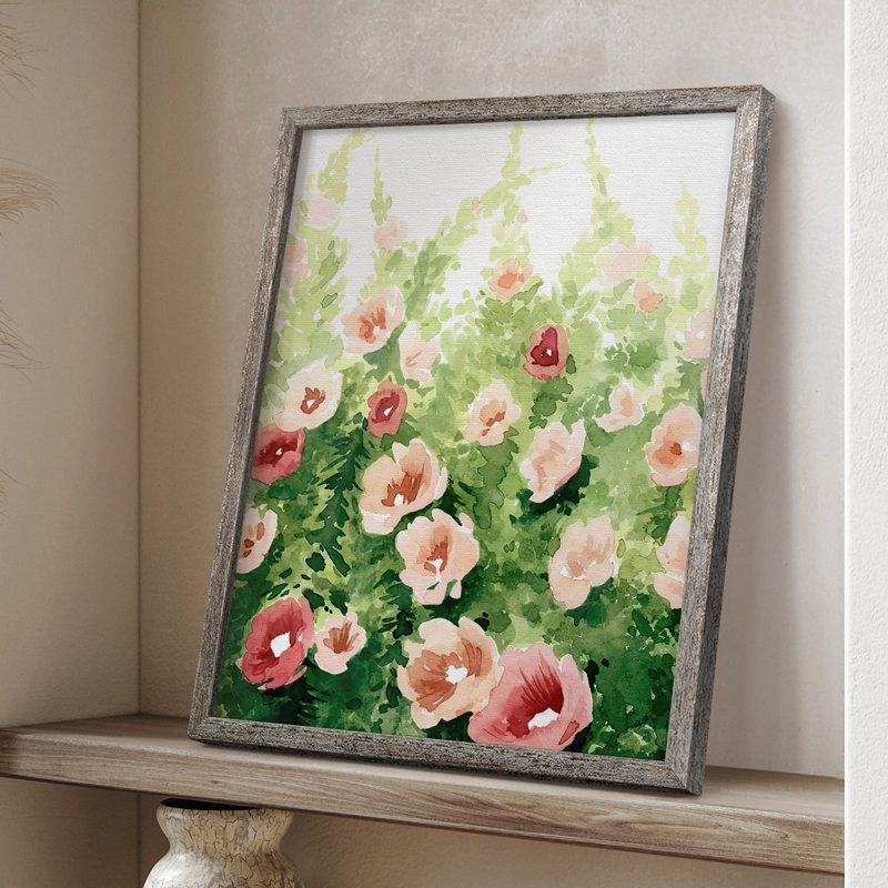 Sunlit Flora I, reproduction encadrée - bois massif, H 15 po x l 12 po