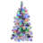? Christmas Decoration ? Pre-Lit Spruce Snow Flocked Christmas Tree With Pine Cones, Artificial Xmas Tree With 170 Branch Tips,Mixed PE And PVC Branches, 120 Multi-Colour LED Lights, 11 Flashing Modes, Holiday  Décor-393168882