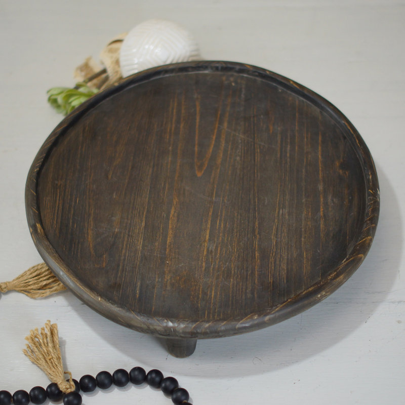 Gracie Oaks Wood 16 in. Gray Round Riser | Wayfair