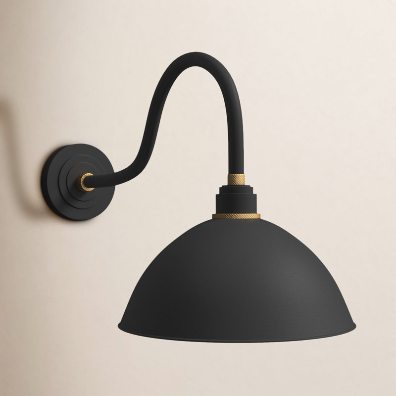 Bertram Aluminum Wall Light, Black, 18" H x 16" W x 26" D