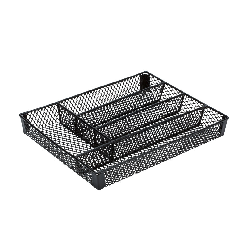 Metal Rectangle Flatware Caddy, Black