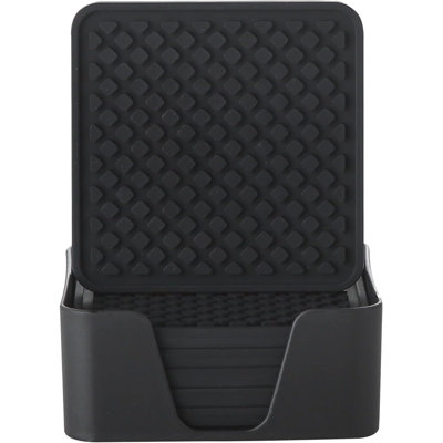 Food Grade Silicone Drink Coasters Non-Slip Grooved Cup Mats Multi-Purpose Table Protector