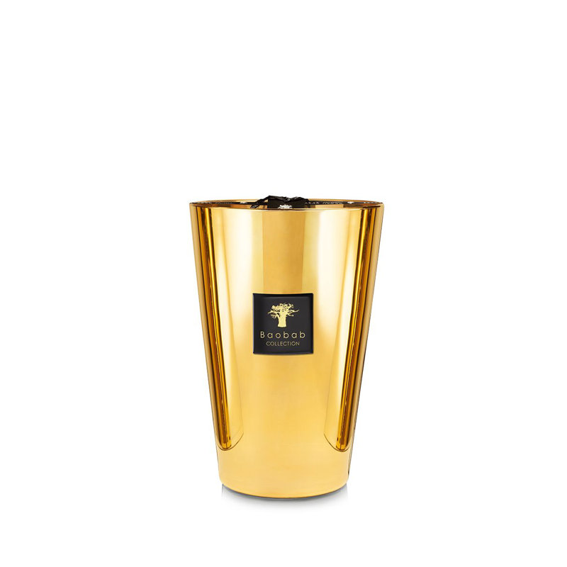 Les Exclusives Aurum Candle, 13.8" H x 7.41" W x 7.41" D
