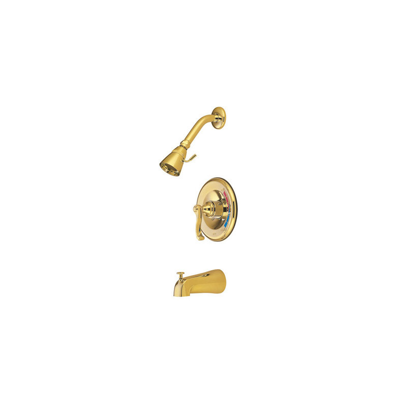 Royal Trim Kit with French Lever Handles, Polished Chrome / Polished Brass