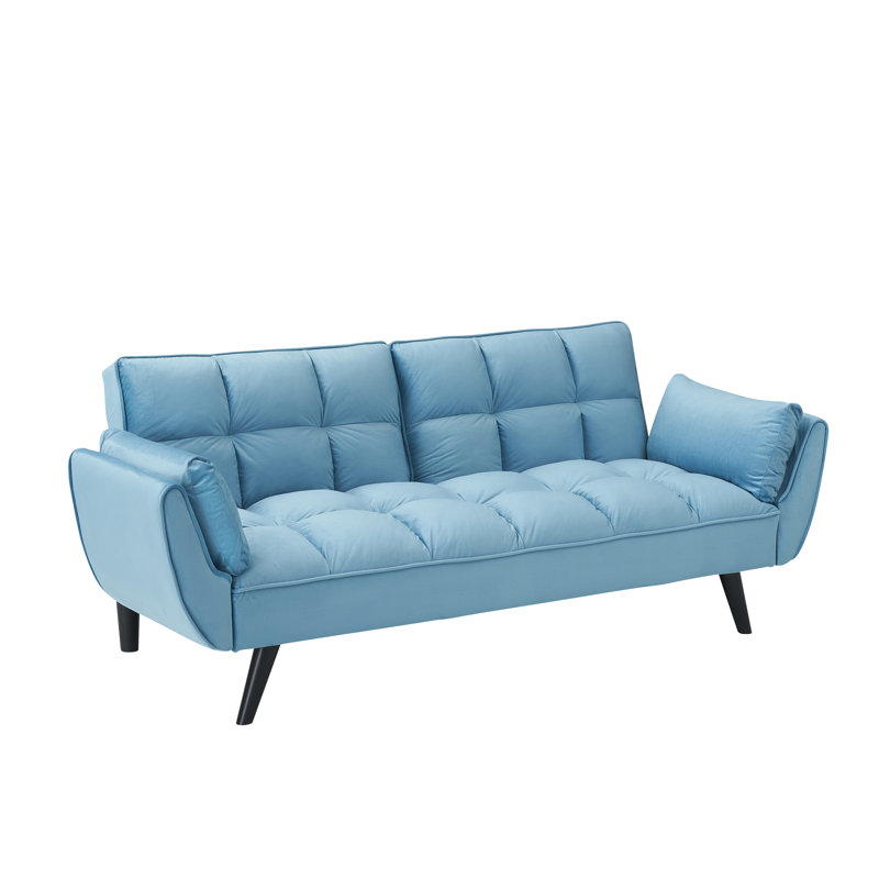 Canapé souple 57 po avec deux accoudoirs , Bleu