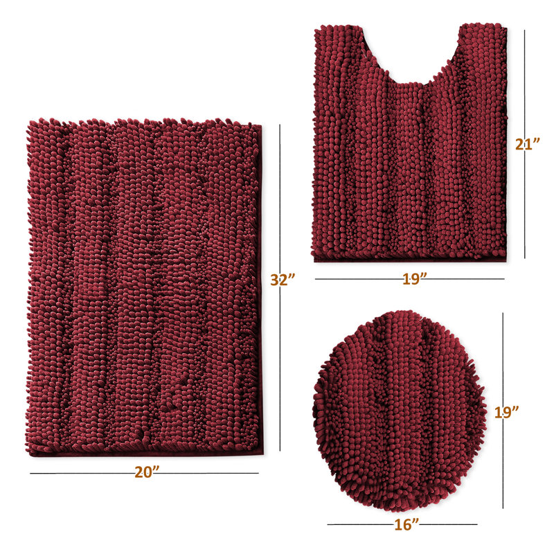 Ensemble de tapis de bain Peletier, Rouge