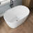 Tidal 43'' Acrylic Freestanding Tub With Seat, Deep Soaking Acrylic Bathtub with Overflow Drain