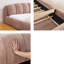 Lit plateforme en chenille avec tête de lit courbée et pied de lit enveloppé-304505096-304505099
