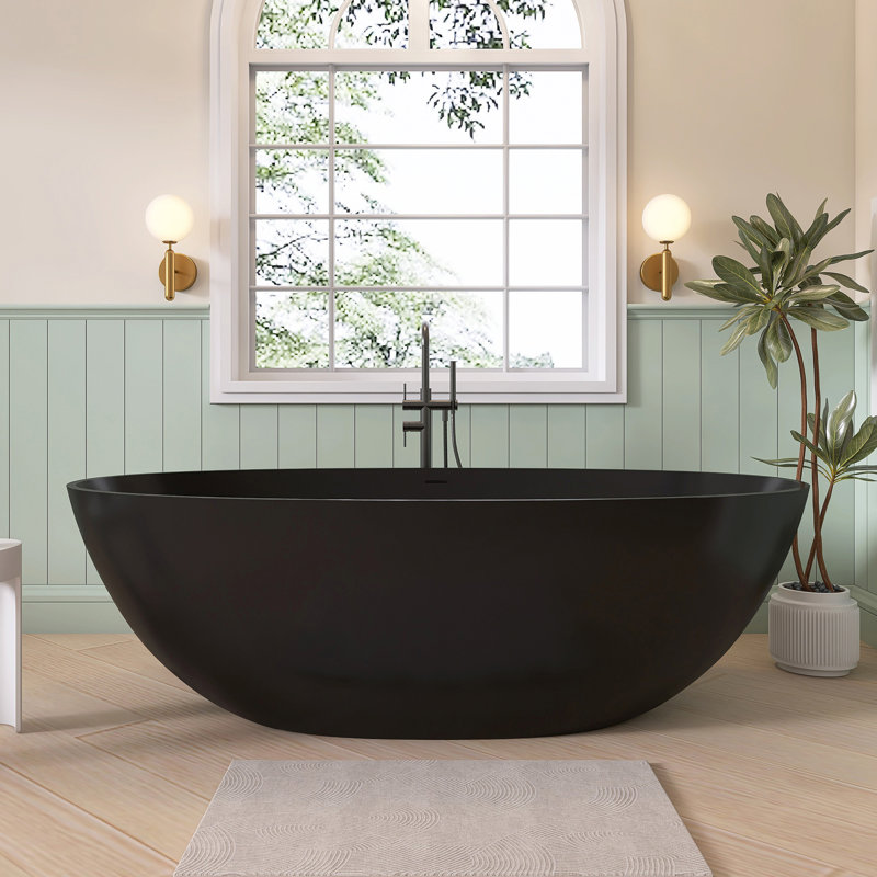 71'' X 35'' Freestanding Soaking Solid Surface Bathtub
