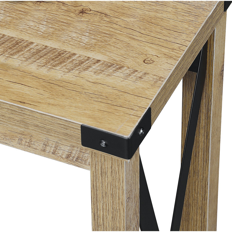 Console avec tablette Griffen, H 31,5 po x l 39,25 po x P 11,75 po, Bois de grange / noir