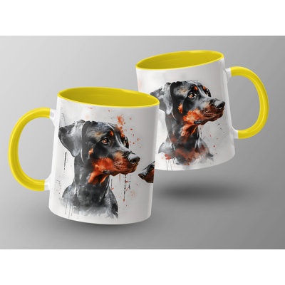 11oz Watercolour Doberman Design Coffee Mug