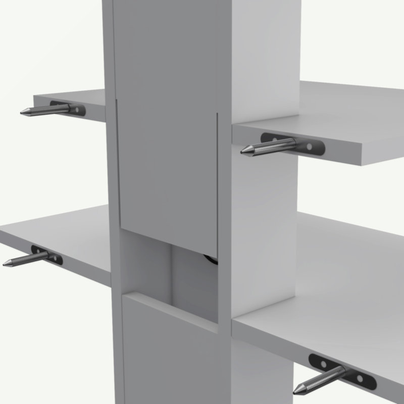 Floating Shelf, 2 Tier-Shelf Wall Unit With Cable Management