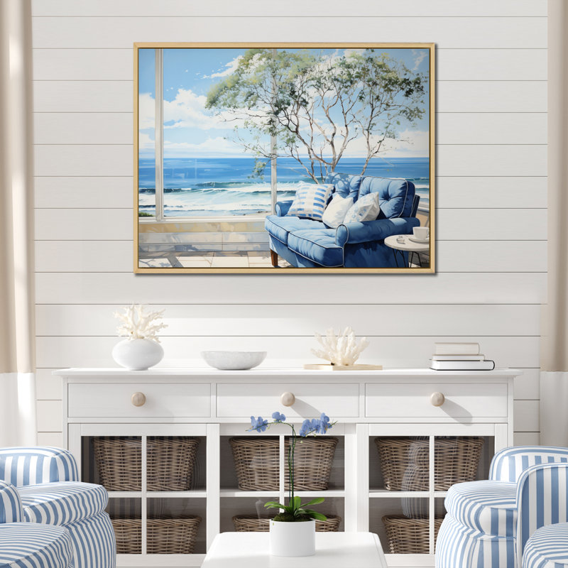 «Coastalwindows Windows To The II», reproduction sur toile encadrée, H 30 po x l 40 po x P 1,5 po, Cadre naturel flottant