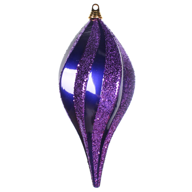Ornement en forme de bonbon scintillant, Mauve, H 8 po x l 8 po x P 8 po