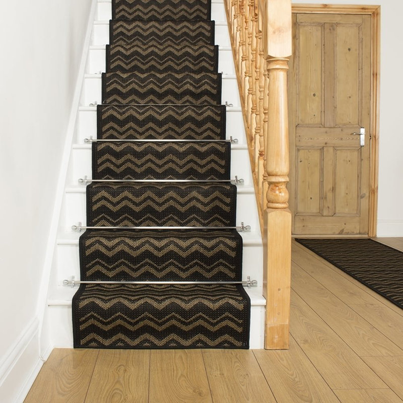 Stair Runner Abramson Chevron Hand Woven Indoor Area Rug, Runner 660cm x 80cm